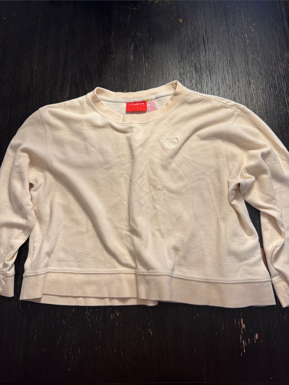 Liz Claiborne Cream Crewneck Sweatshirt